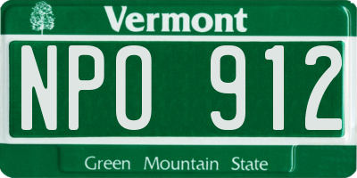 VT license plate NPO912