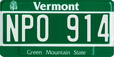 VT license plate NPO914