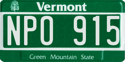 VT license plate NPO915