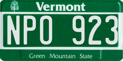 VT license plate NPO923