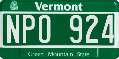 VT license plate NPO924