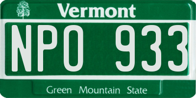 VT license plate NPO933