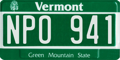 VT license plate NPO941