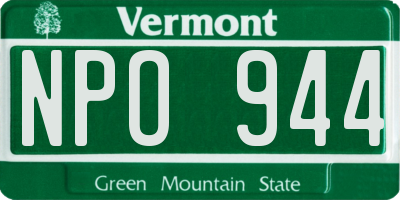 VT license plate NPO944