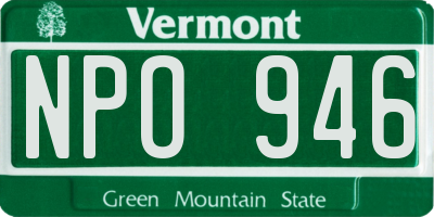 VT license plate NPO946