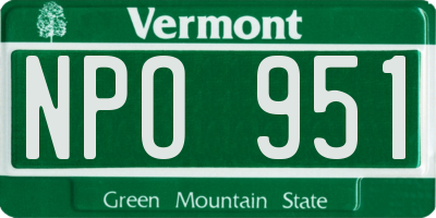 VT license plate NPO951