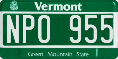 VT license plate NPO955