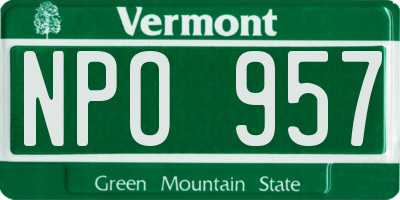 VT license plate NPO957