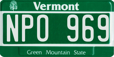 VT license plate NPO969