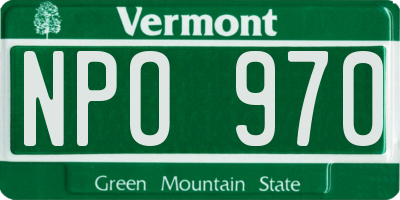 VT license plate NPO970