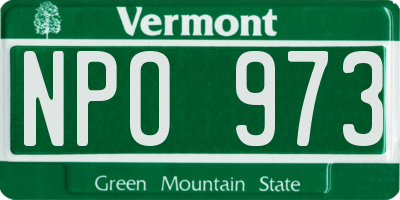 VT license plate NPO973