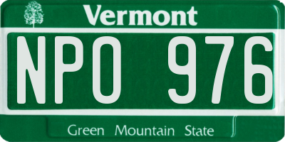VT license plate NPO976