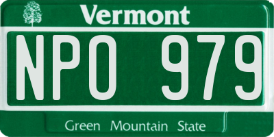 VT license plate NPO979