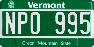 VT license plate NPO995
