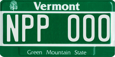 VT license plate NPP000