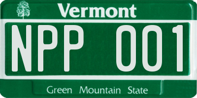 VT license plate NPP001