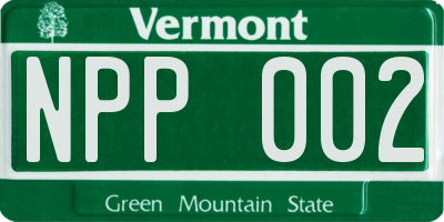 VT license plate NPP002