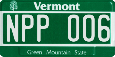 VT license plate NPP006