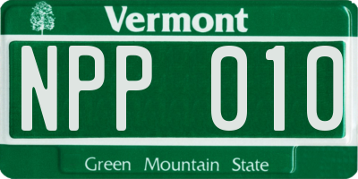 VT license plate NPP010