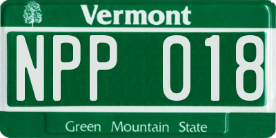 VT license plate NPP018