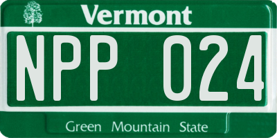VT license plate NPP024
