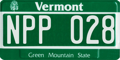 VT license plate NPP028