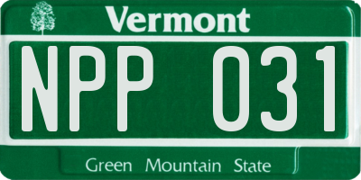 VT license plate NPP031
