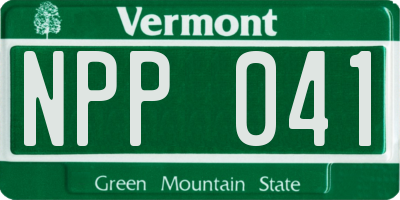 VT license plate NPP041