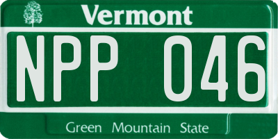VT license plate NPP046