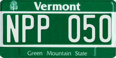 VT license plate NPP050