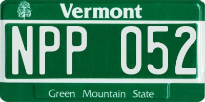 VT license plate NPP052