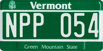 VT license plate NPP054