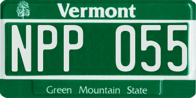 VT license plate NPP055