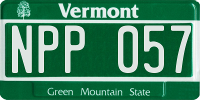 VT license plate NPP057