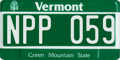 VT license plate NPP059