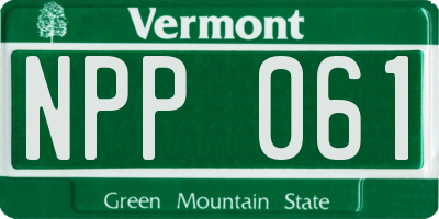 VT license plate NPP061