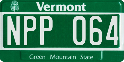 VT license plate NPP064