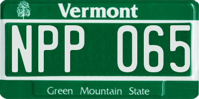VT license plate NPP065