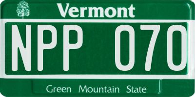 VT license plate NPP070