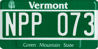 VT license plate NPP073