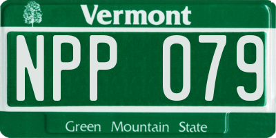 VT license plate NPP079