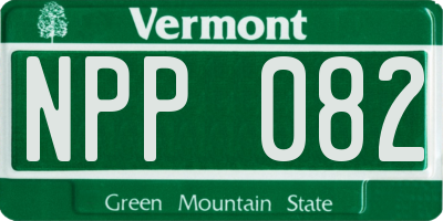 VT license plate NPP082