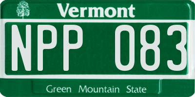 VT license plate NPP083