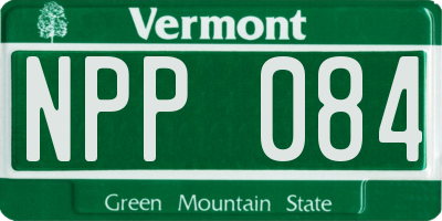 VT license plate NPP084