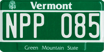VT license plate NPP085