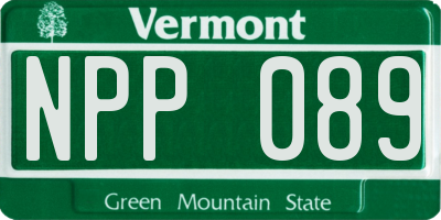 VT license plate NPP089