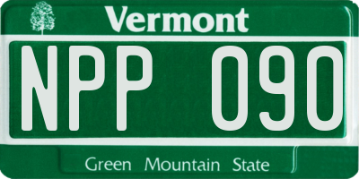VT license plate NPP090