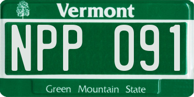 VT license plate NPP091