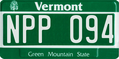 VT license plate NPP094