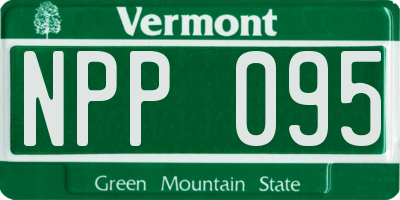 VT license plate NPP095